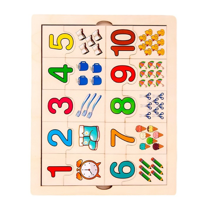 Rompecabezas Madera Didactico Aprendizaje Matematica Conteo