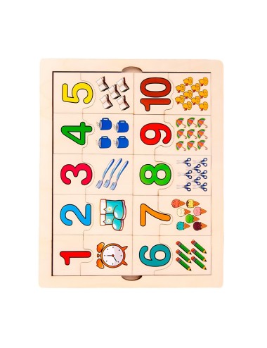 Rompecabezas Madera Didactico Aprendizaje Matematica Conteo