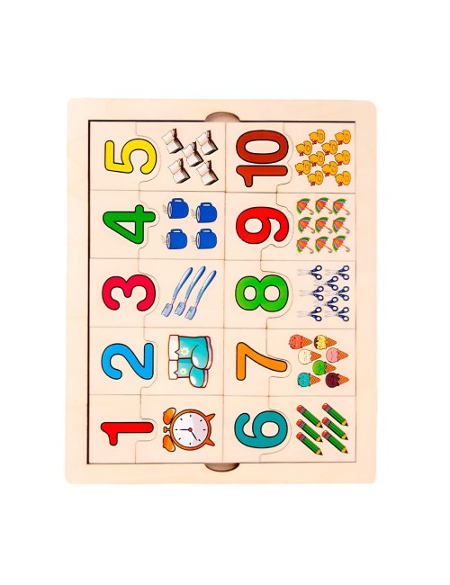 Rompecabezas Madera Didactico Aprendizaje Matematica Conteo