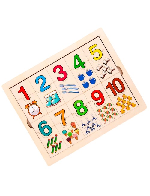 Rompecabezas Madera Didactico Aprendizaje Matematica Conteo