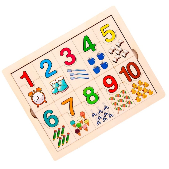 Rompecabezas Madera Didactico Aprendizaje Matematica Conteo