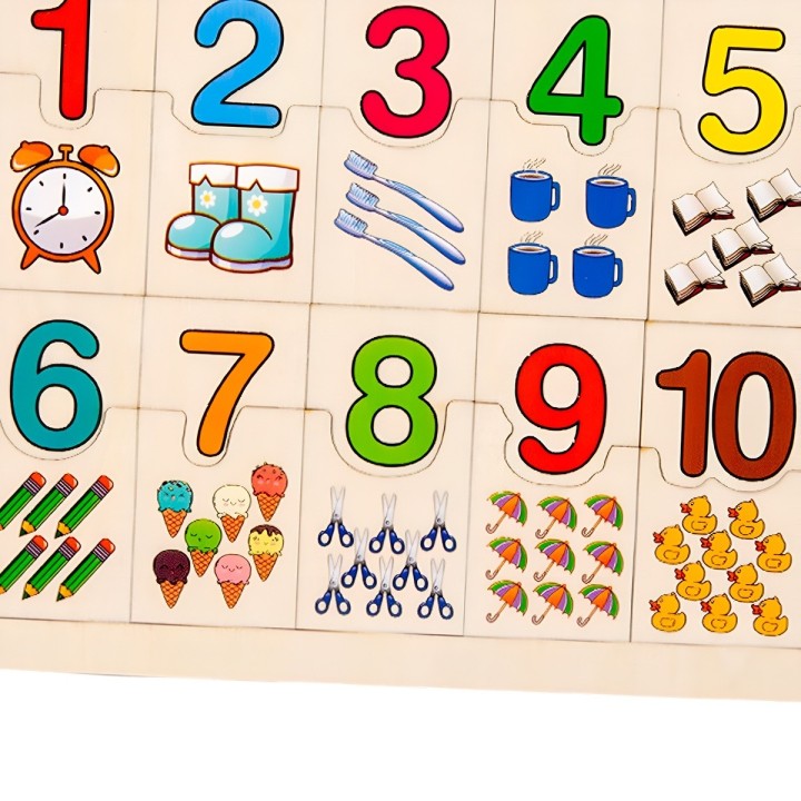 Rompecabezas Madera Didactico Aprendizaje Matematica Conteo