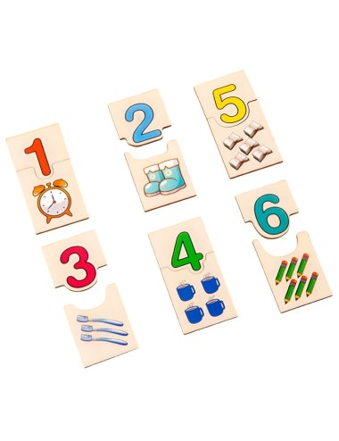 Rompecabezas Madera Didactico Aprendizaje Matematica Conteo