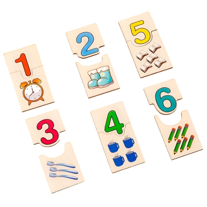 Rompecabezas Madera Didactico Aprendizaje Matematica Conteo