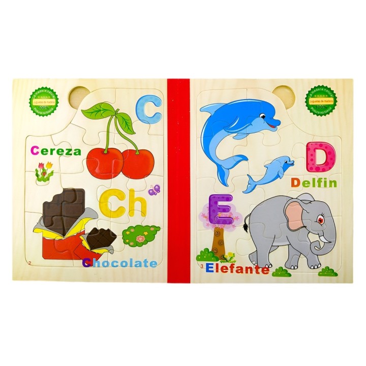 Libro Rompecabezas Tematico Madera Juguete Aprendizaje Niños