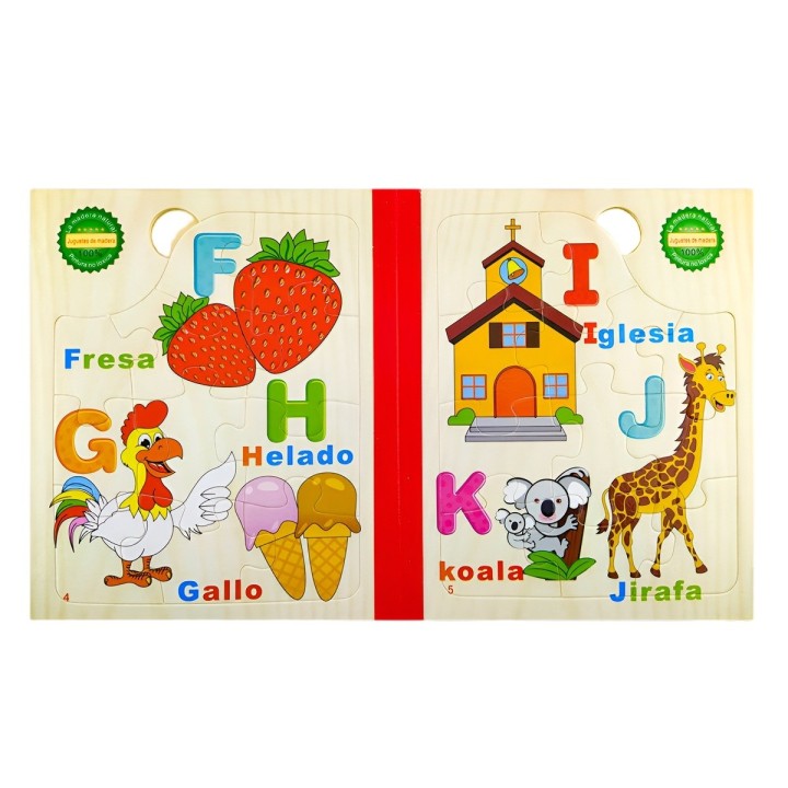 Libro Rompecabezas Tematico Madera Juguete Aprendizaje Niños