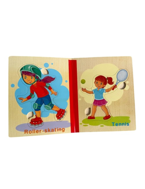 Libro Rompecabezas Tematico Madera Juguete Aprendizaje Niños