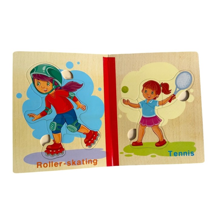 Libro Rompecabezas Tematico Madera Juguete Aprendizaje Niños