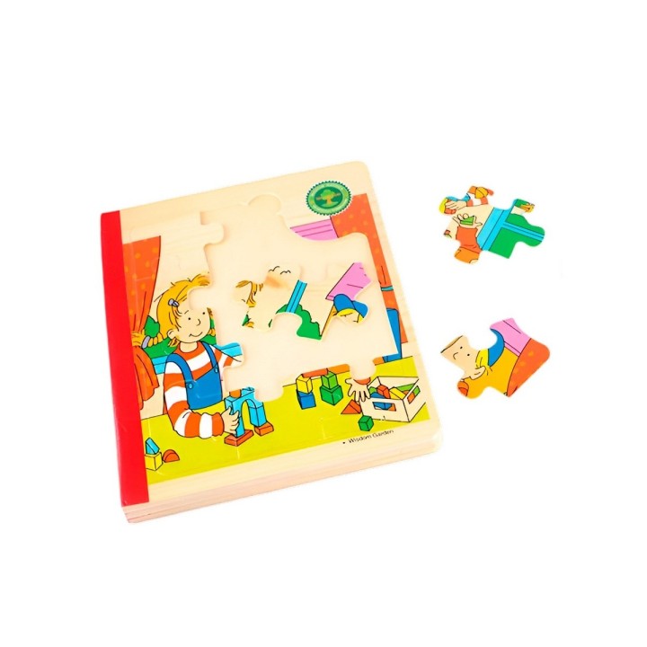 Libro Rompecabezas Tematico Madera Juguete Aprendizaje Niños