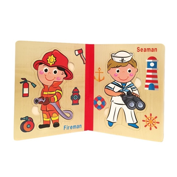 Libro Rompecabezas Tematico Madera Juguete Aprendizaje Niños