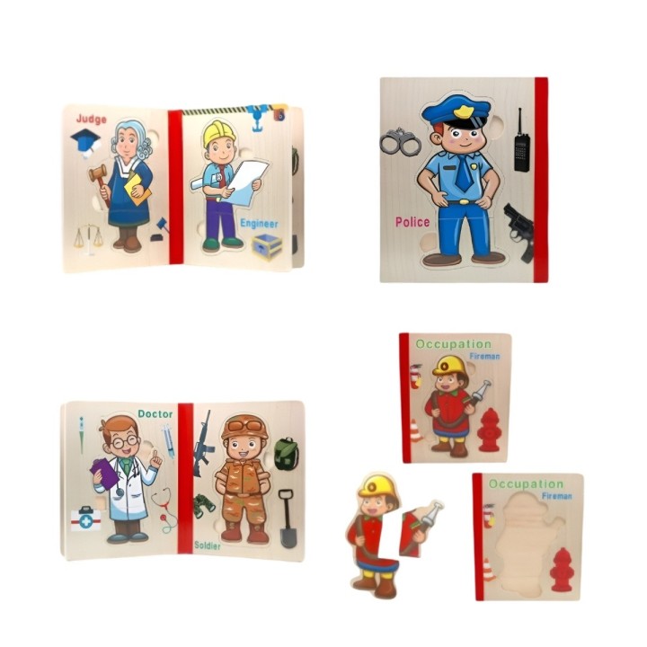 Libro Rompecabezas Tematico Madera Juguete Aprendizaje Niños