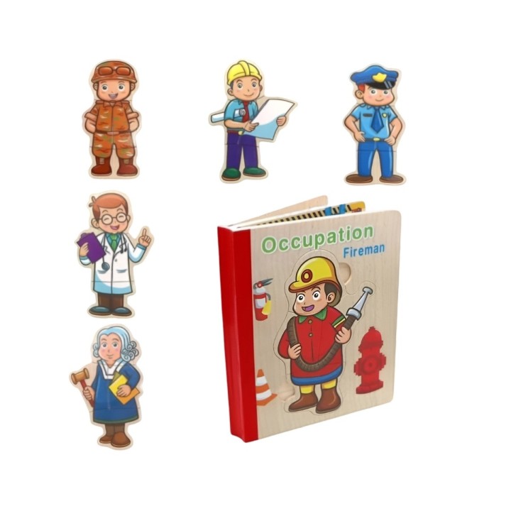 Libro Rompecabezas Tematico Madera Juguete Aprendizaje Niños