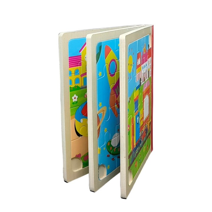 Libro Rompecabezas Tematico Madera Juguete Aprendizaje Niños
