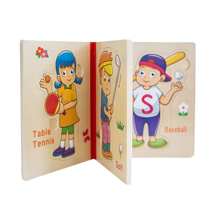Libro Rompecabezas Tematico Madera Juguete Aprendizaje Niños