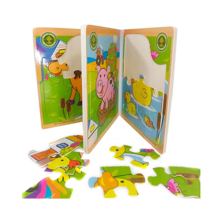 Libro Rompecabezas Tematico Madera Juguete Aprendizaje Niños
