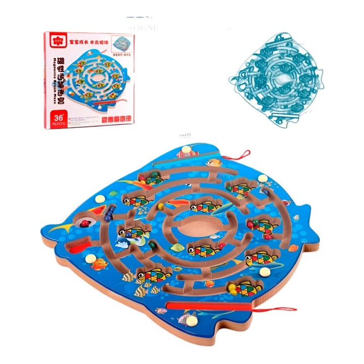 Laberinto Pez Con Lapiz De Iman Juego De Mesa Interactivo