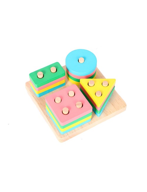 Juego De Mesa Encastre Figuras Geometricas Didactico