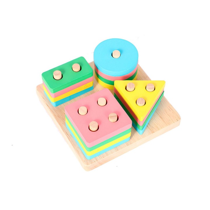 Juego De Mesa Encastre Figuras Geometricas Didactico