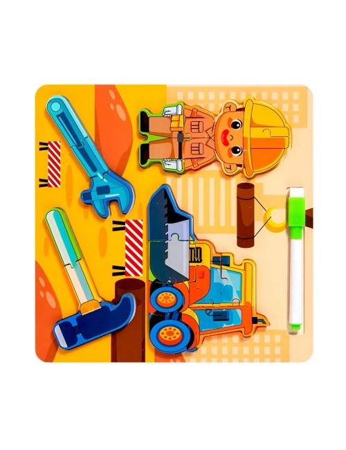 Rompecabezas Profesion Oficio Aprende Con Tablero +marcador