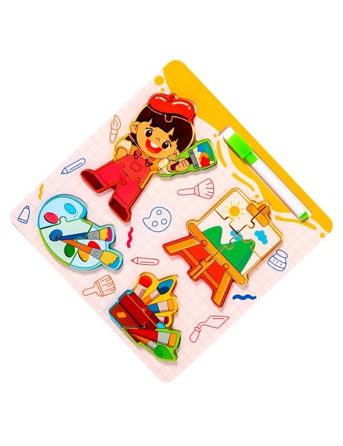 Rompecabezas Profesion Oficio Aprende Con Tablero +marcador