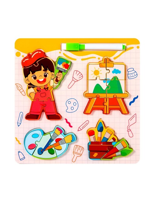 Rompecabezas Profesion Oficio Aprende Con Tablero +marcador