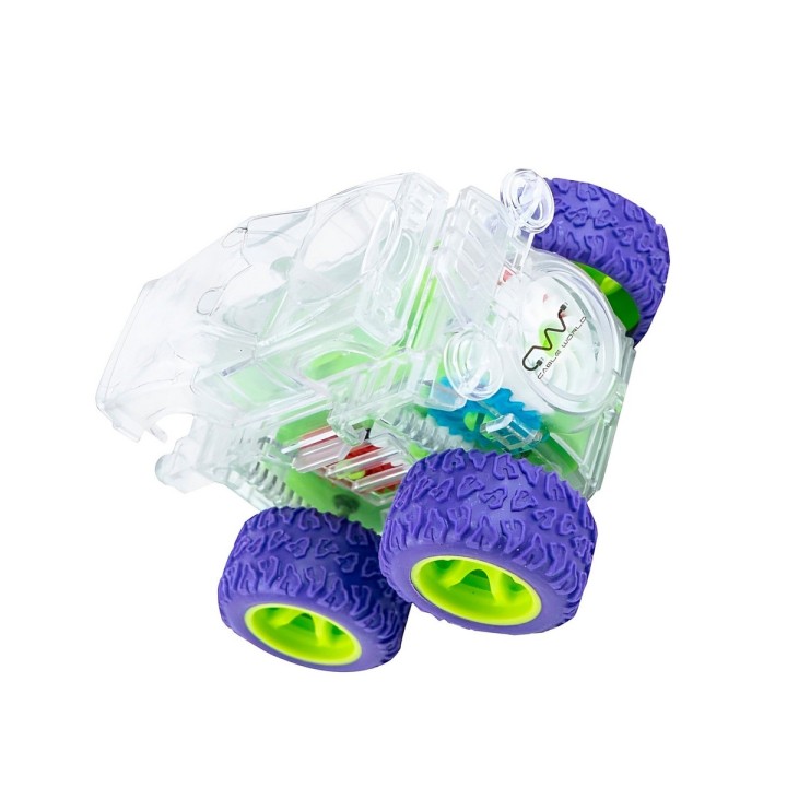 Carro Monster Juguete Luces De Arrastre Niños 360 Grados