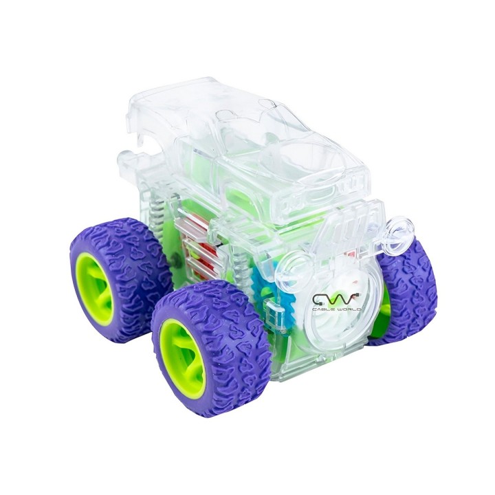 Carro Monster Juguete Luces De Arrastre Niños 360 Grados