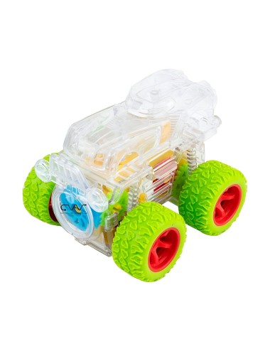 Carro Monster Juguete Luces De Arrastre Niños 360 Grados