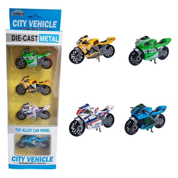 Moto Gp De Carrera De Metal Coleccionable X 4 Unidades