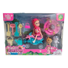 Muñeca Con Cuatrimoto Interactiva Mascotas + Accesorios