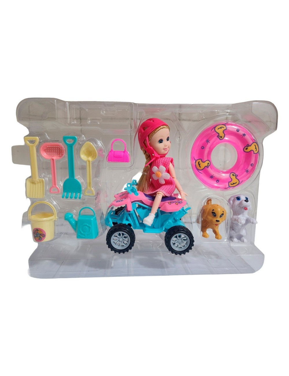 Muñeca Con Cuatrimoto Interactiva Mascotas + Accesorios