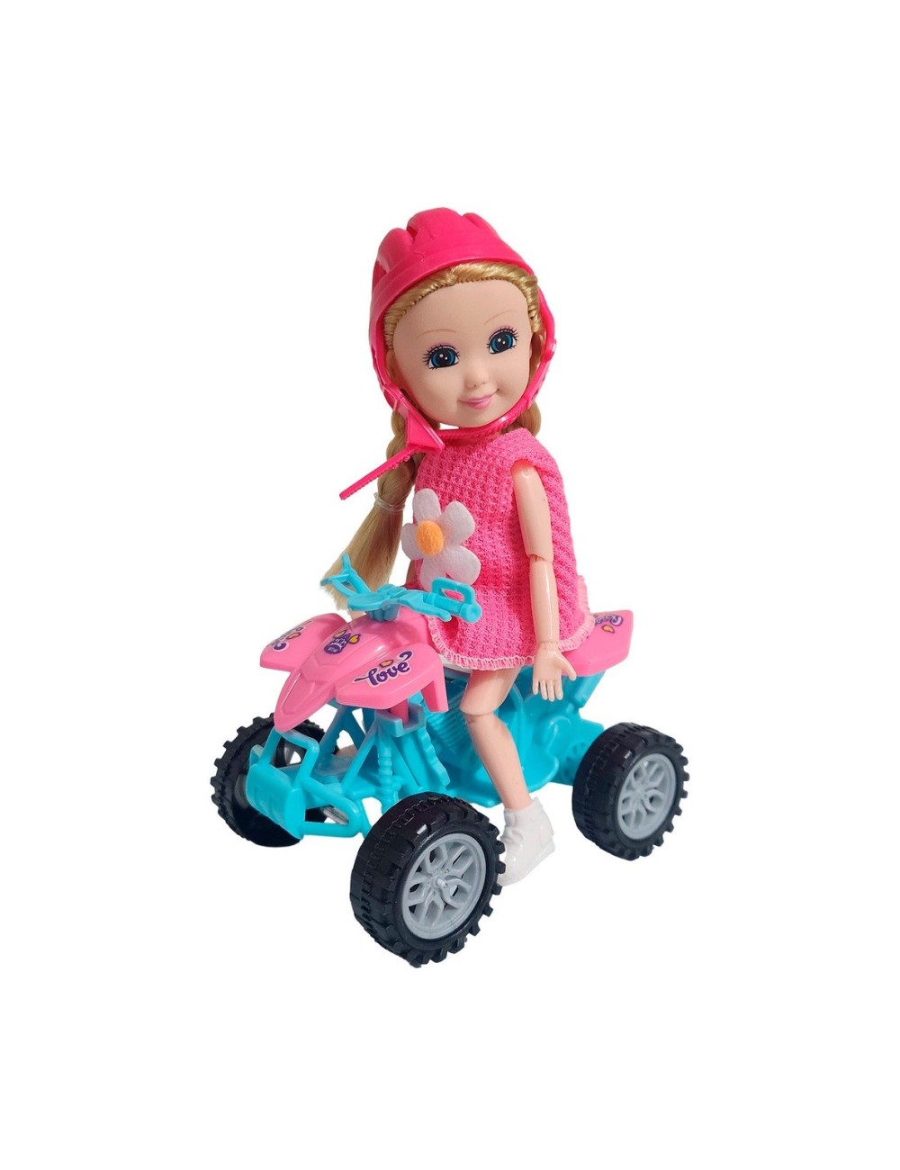 Muñeca Con Cuatrimoto Interactiva Mascotas + Accesorios