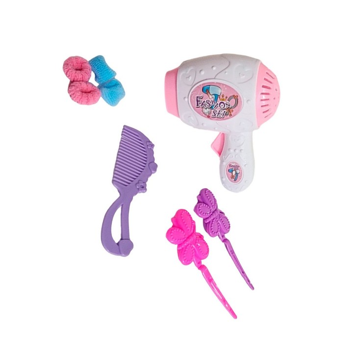Secador Peine De Juguete Interactivo + Accesorios Niña