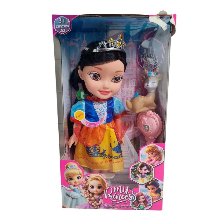 Muñeca Princesa Con Corona Y Sonido Juguete + Acccesorios
