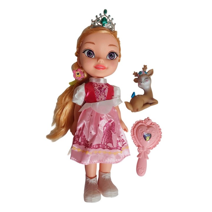 Muñeca Princesa Con Corona Y Sonido Juguete + Acccesorios