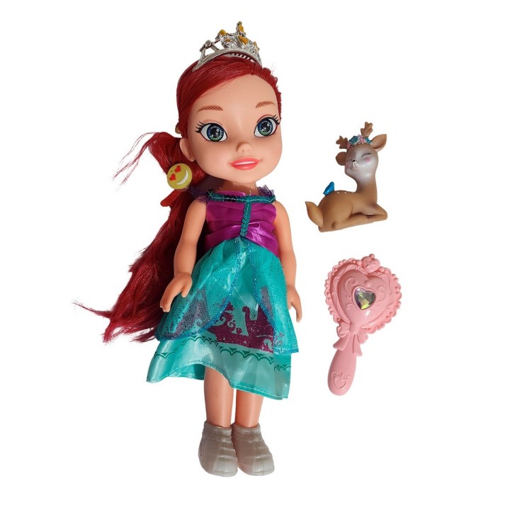 Muñeca Princesa Con Corona Y Sonido Juguete + Acccesorios