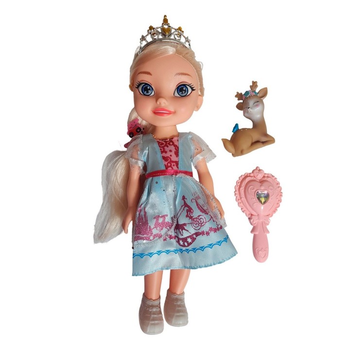 Muñeca Princesa Con Corona Y Sonido Juguete + Acccesorios