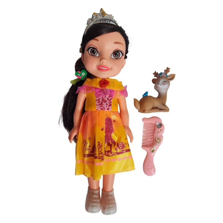 Muñeca Princesa Con Corona Y Sonido Juguete + Acccesorios