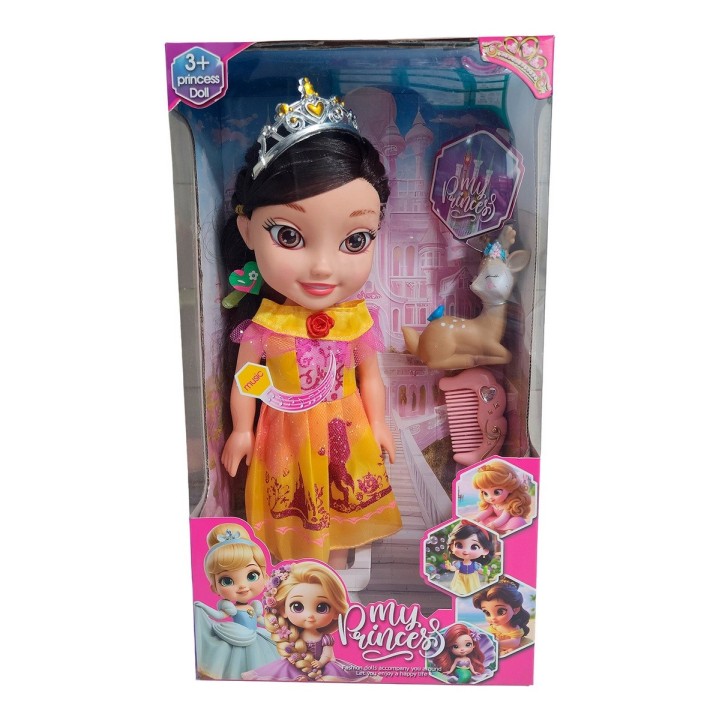Muñeca Princesa Con Corona Y Sonido Juguete + Acccesorios