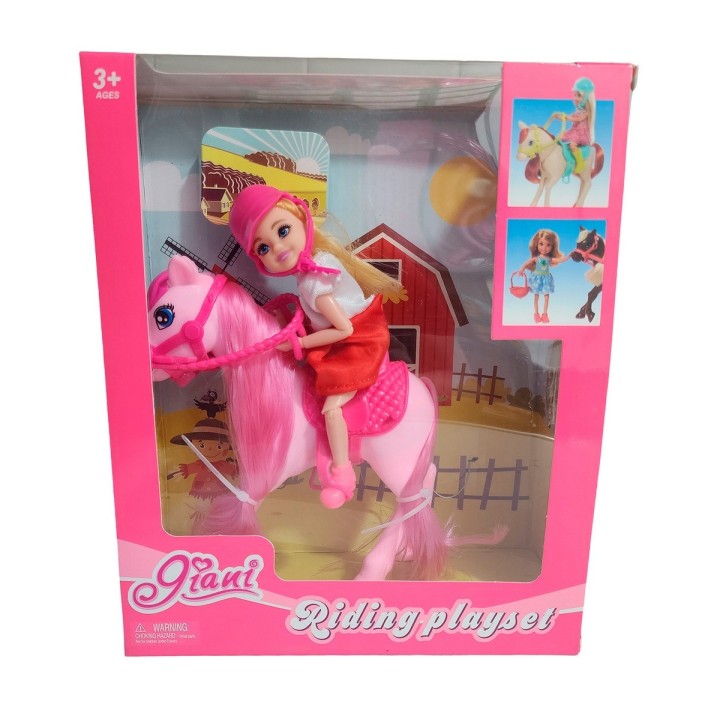 Muñeca Jinete Con Caballo Interactiva Juguete Niñas