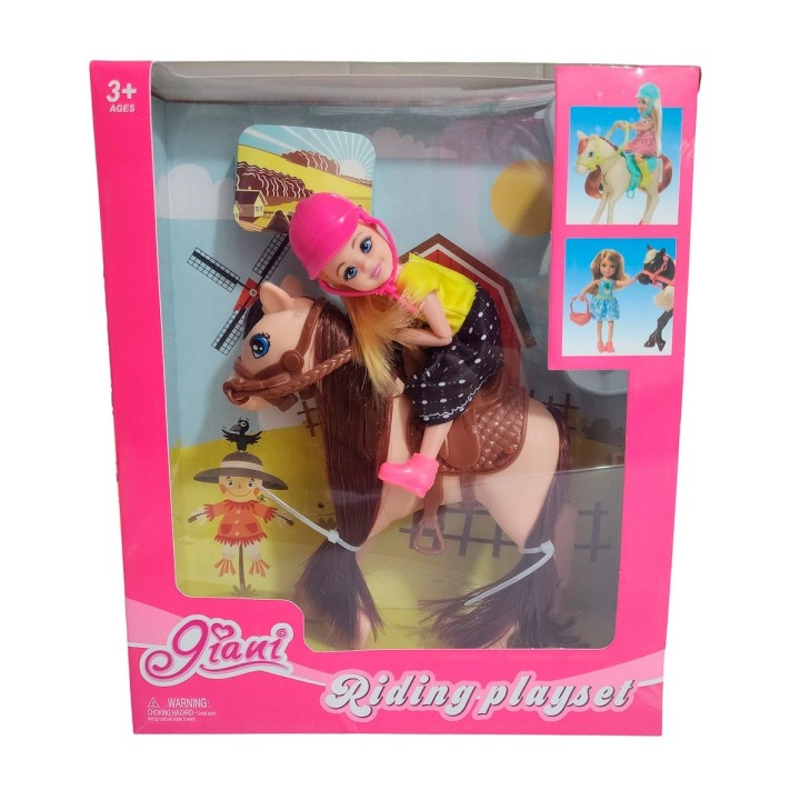 Muñeca Jinete Con Caballo Interactiva Juguete Niñas
