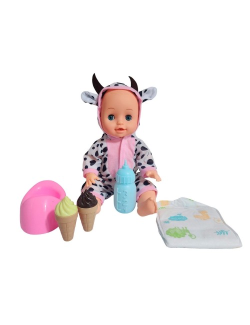 Muñeco Bebe Pijama Con Pañal Bacinilla + Accesorios