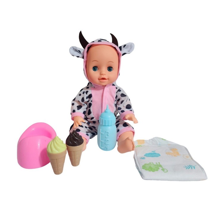 Muñeco Bebe Pijama Con Pañal Bacinilla + Accesorios