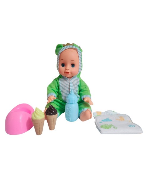 Muñeco Bebe Pijama Con Pañal Bacinilla + Accesorios