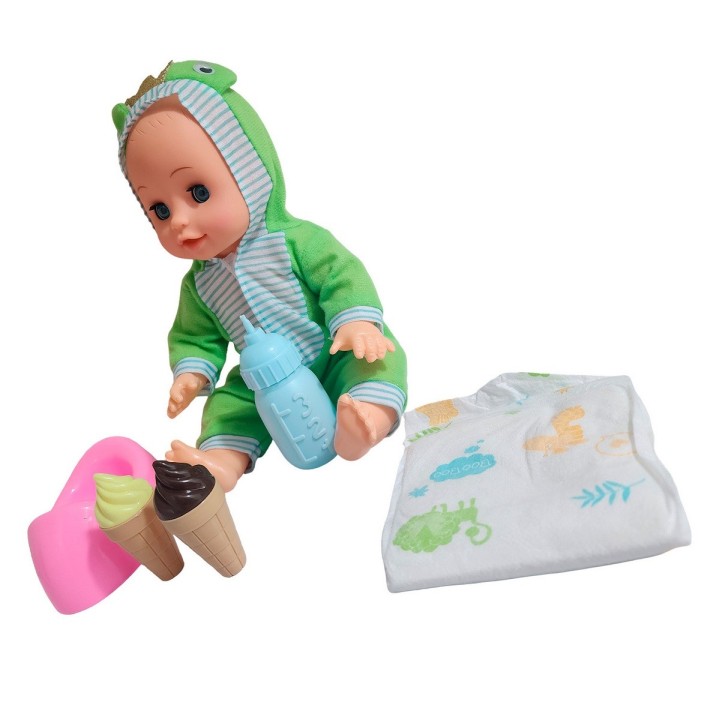 Muñeco Bebe Pijama Con Pañal Bacinilla + Accesorios