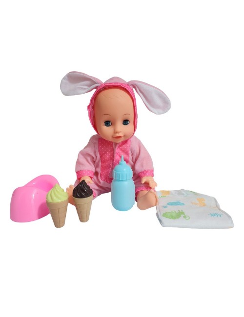 Muñeco Bebe Pijama Con Pañal Bacinilla + Accesorios