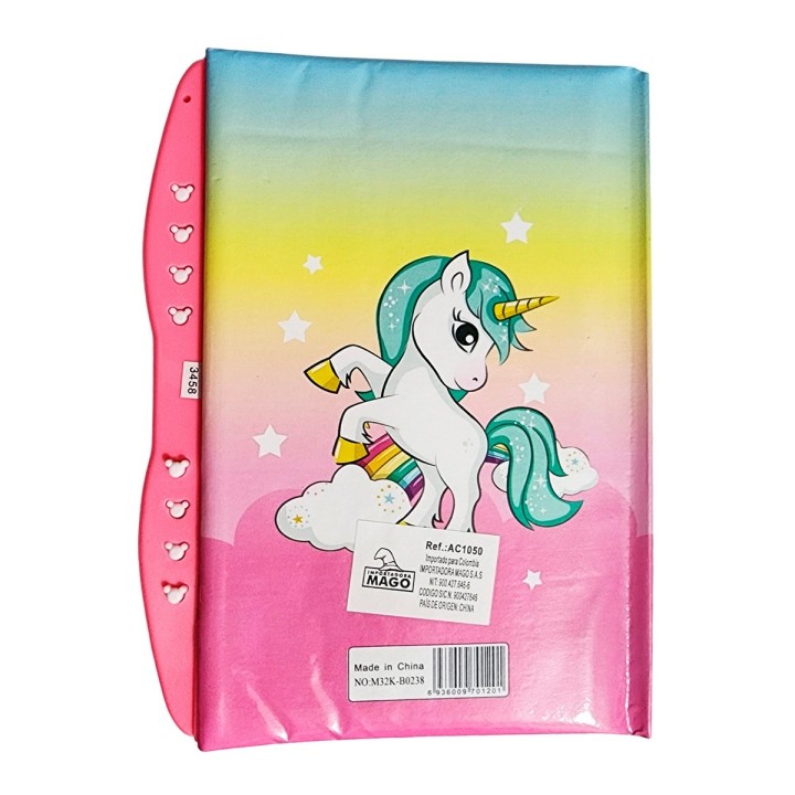 Agenda Libreta Unicornio Tornasol Niñas