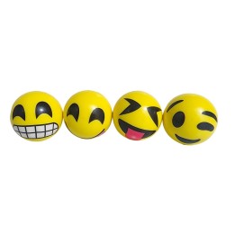 Pelota Bola Antiestrés Multicolor Emoji Smile X 12 Unidades