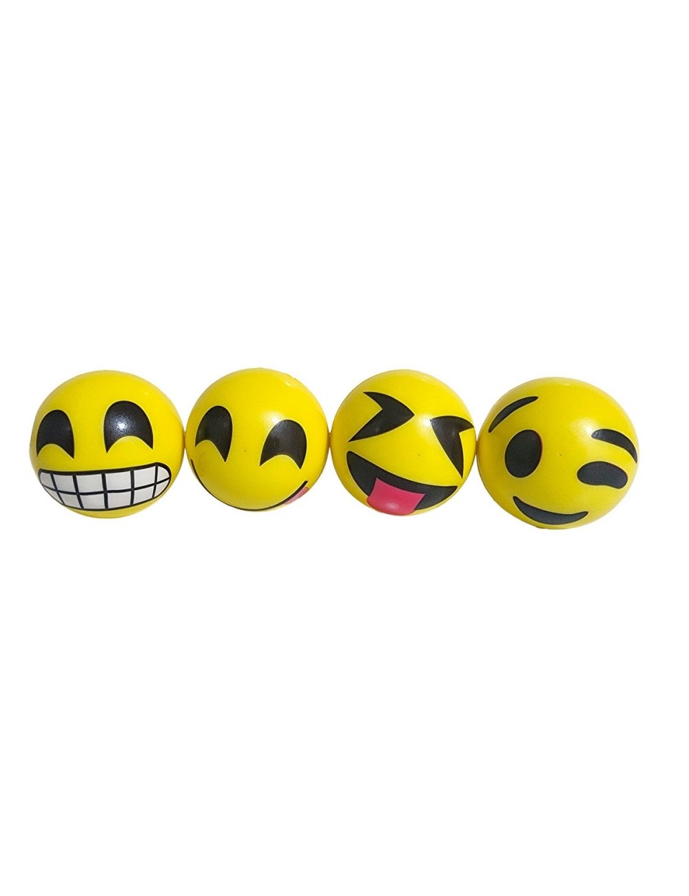 Pelota Bola Antiestrés Multicolor Emoji Smile X 12 Unidades