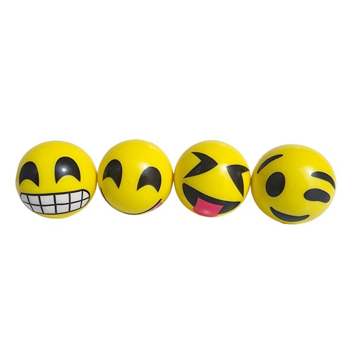 Pelota Bola Antiestrés Multicolor Emoji Smile X 12 Unidades